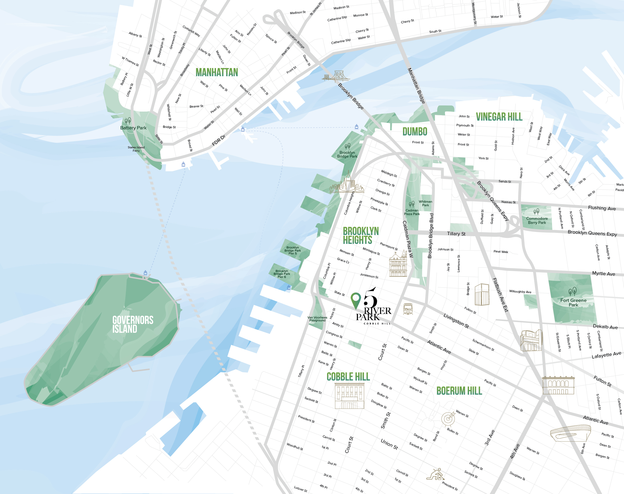 Map of River Park and Surrounding Neighborhood
